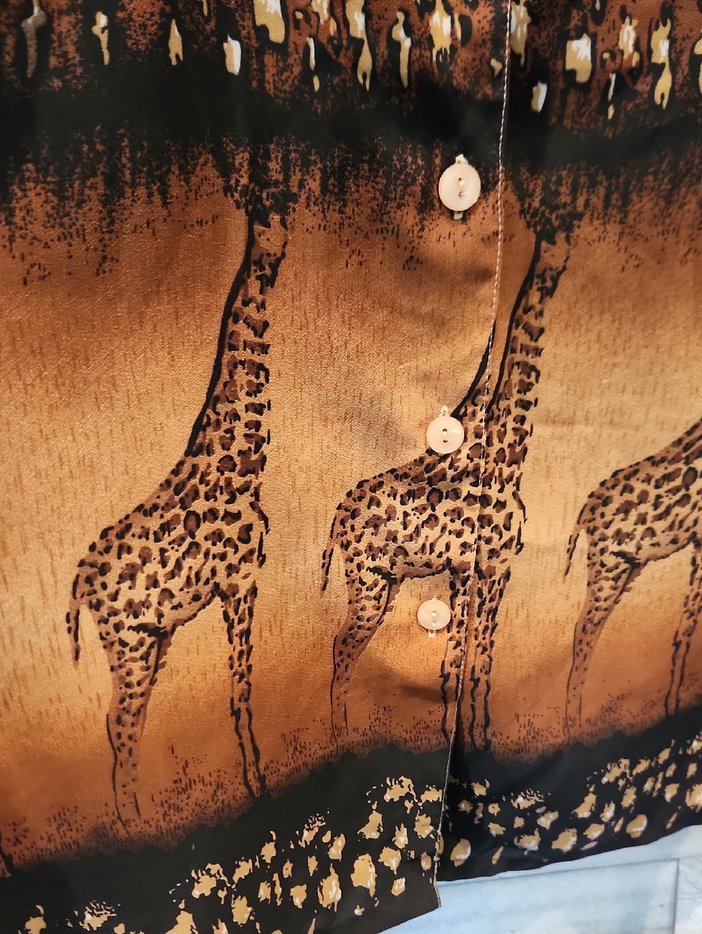 NWT Marla Kim Sleeveless Button-Front Giraffe Print Tunic in Brown Ombre Sz S - Picture 7 of 8